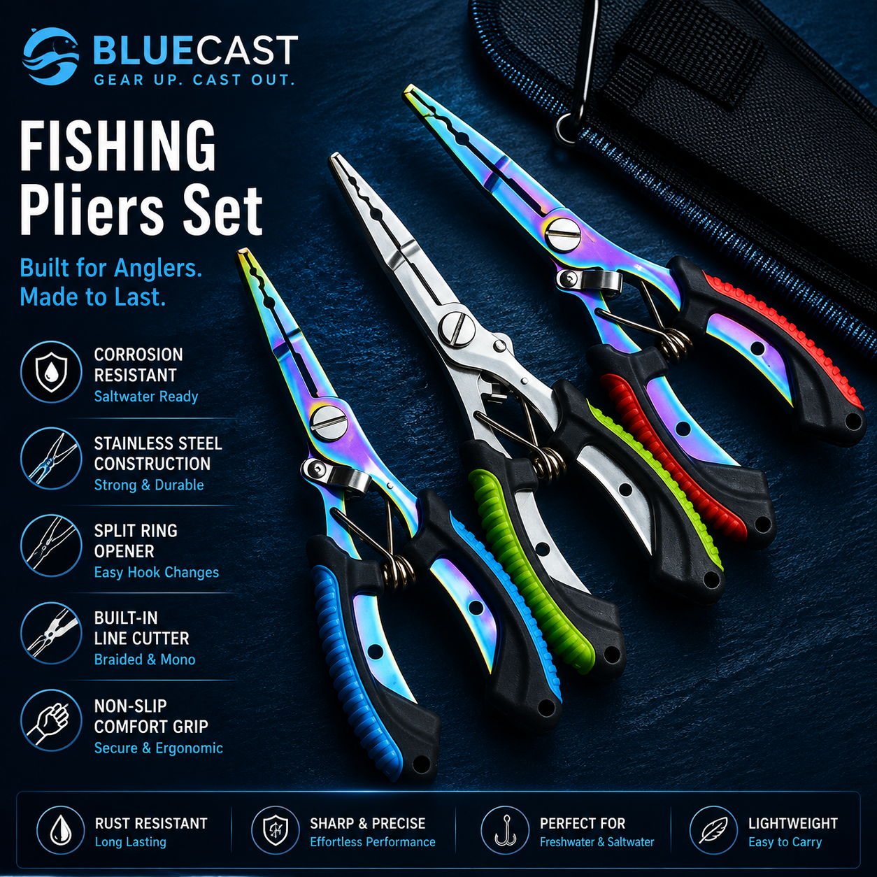 Multi-Function Stainless Steel Fishing Pliers